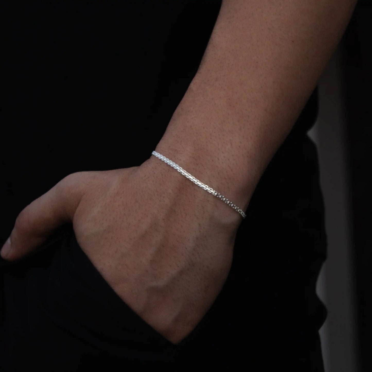 Double Lock Silver Bracelet